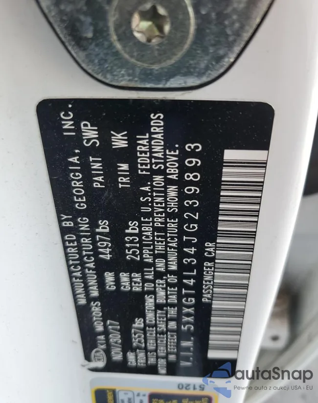 5XXGT4L34JG239893: 69809485