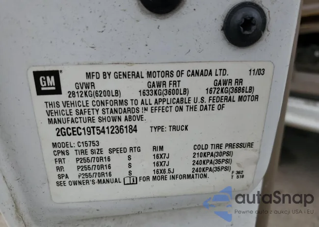 2GCEC19T541236184: 84914735