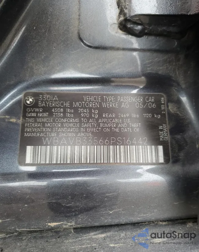 WBAVB33566PS16442: 70629875