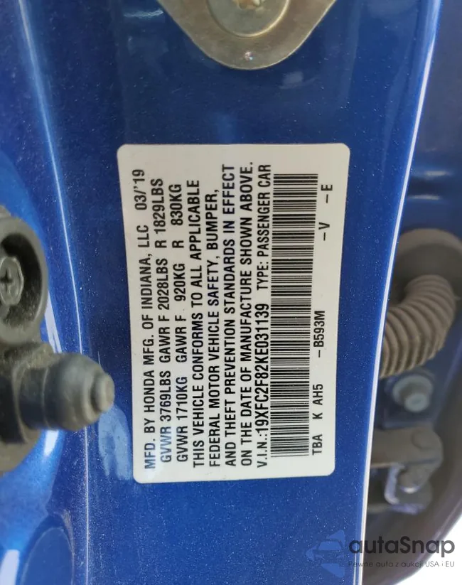 19XFC2F82KE031139: 73135424