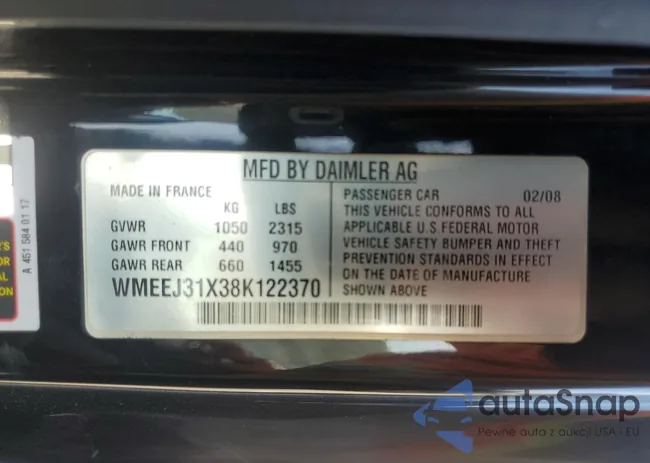 WMEEJ31X38K122370: 72397674