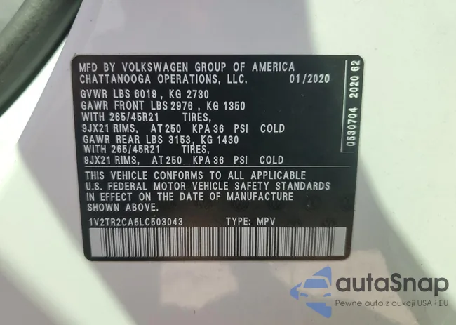 1V2TR2CA5LC503043: 73846214