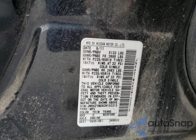 JN8AZ1MUXCW102313: 71971484