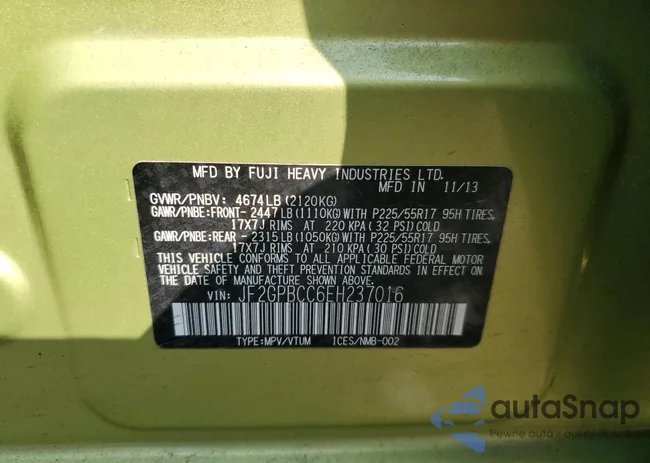 JF2GPBCC6EH237016: 71286024