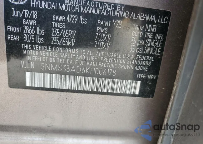 5NMS33AD6KH006178: 67754604