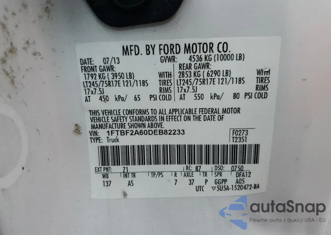 1FTBF2A60DEB82233: 71270374