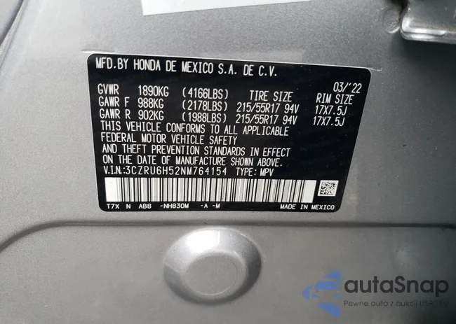 3CZRU6H52NM764154: 72682634