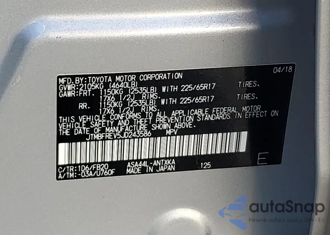 JTMBFREV5JD243586: 70959594