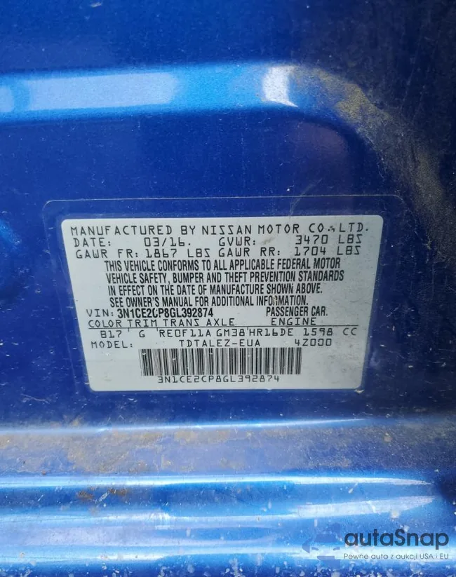 3N1CE2CP8GL392874: 72612964