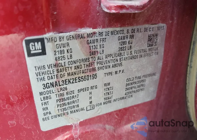 3GNAL3EK2ES560195: 71759464