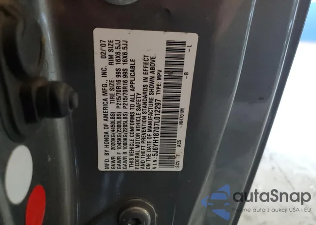 5J6YH18707L012297: 82118465