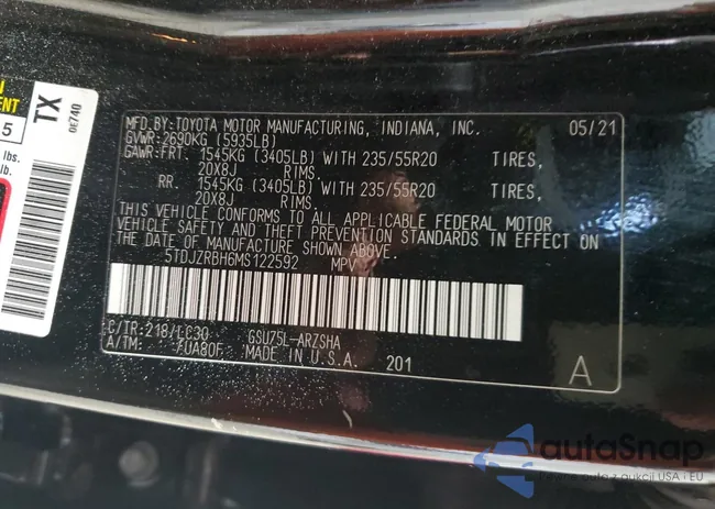 5TDJZRBH6MS122592: 81322325