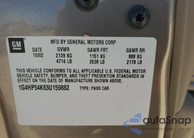 1G4HP54K83U159882: 80205765