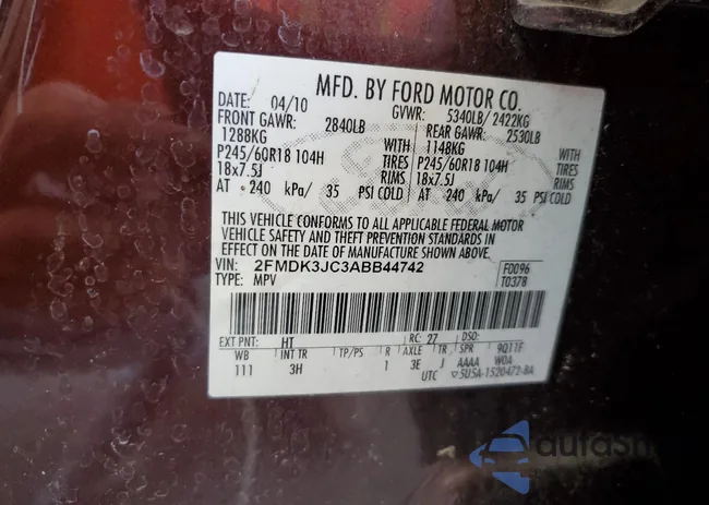 2FMDK3JC3ABB44742: 80707545