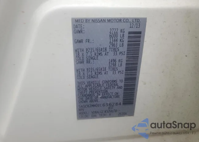 5N1CR2MN0EC656284: 80542495