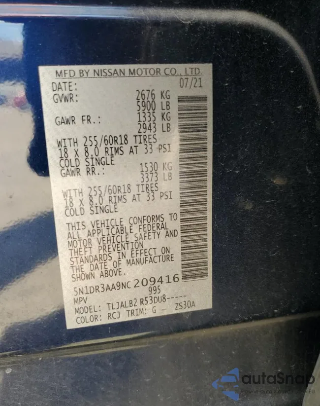 5N1DR3AA9NC209416: 71721475