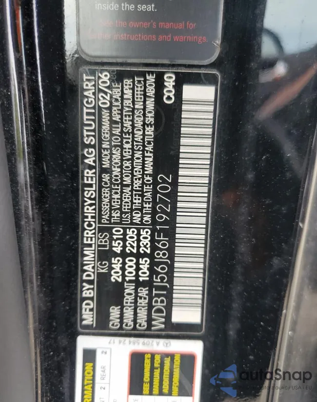 WDBTJ56J86F192702: 84450575