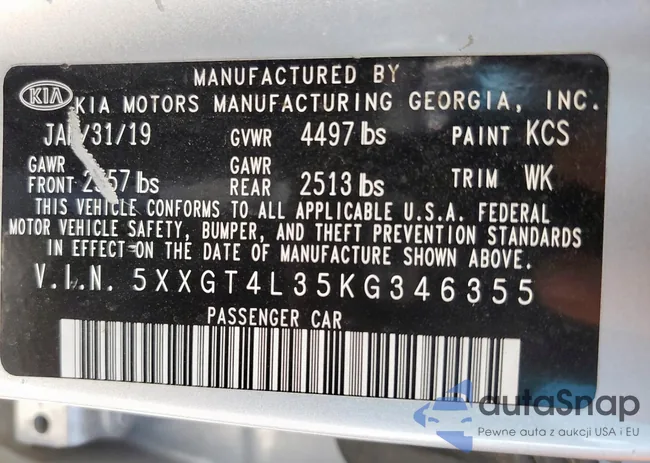 5XXGT4L35KG346355: 80667095