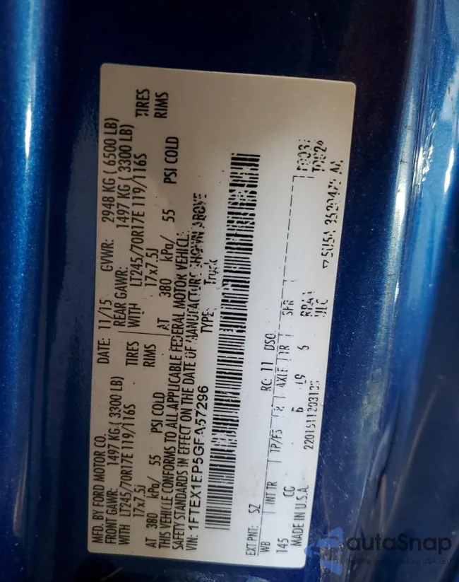 1FTEX1EP5GFA57296: 69346345