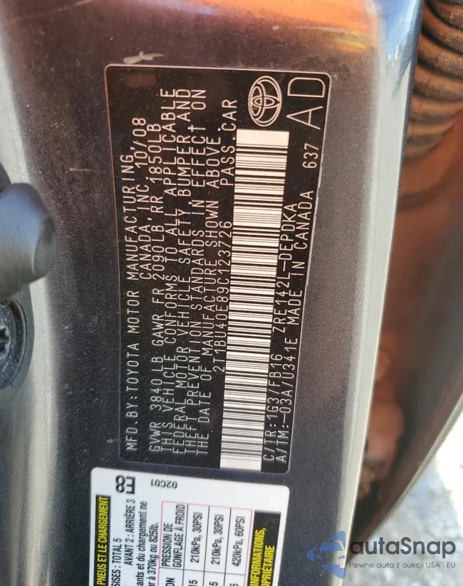 2T1BU40E89C123726: 80861675