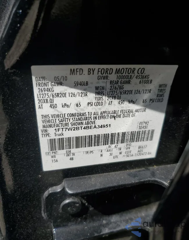 1FT7W2BT4BEA34951: 80658985