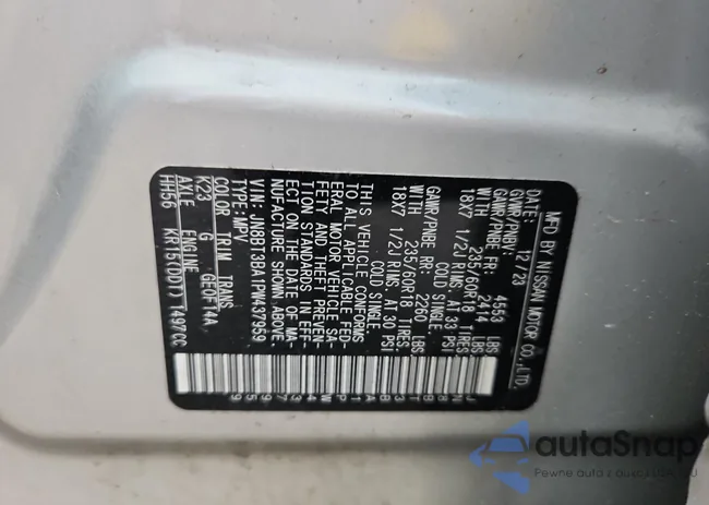 JN8BT3BA1PW437959: 84554285