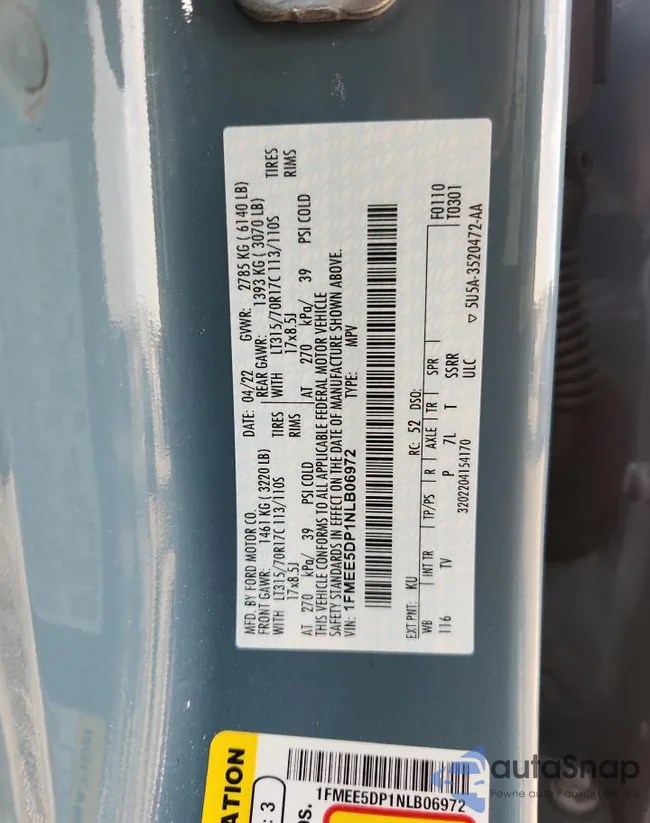 1FMEE5DP1NLB06972: 82045405