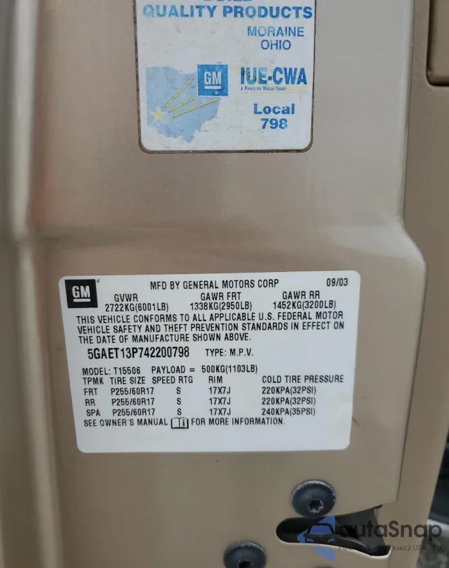 5GAET13P742200798: 80272445