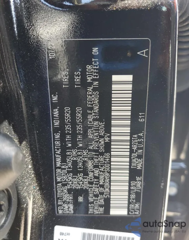 5TDKDRAH9PS001466: 81832145