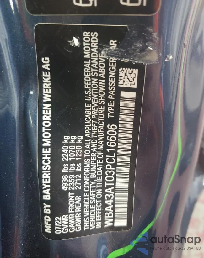 WBA43AT03PCL16606: 80909235