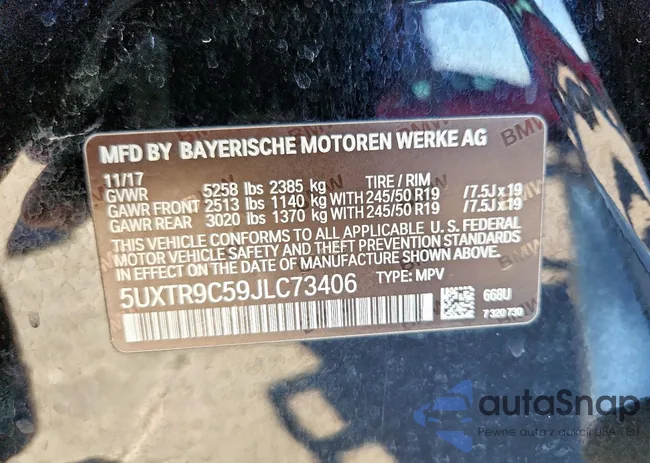 5UXTR9C59JLC73406: 84284775