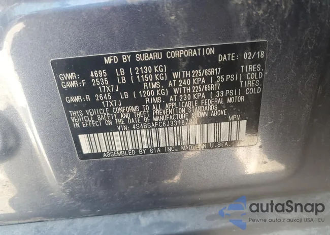 4S4BSAFC6J3318730: 80992235