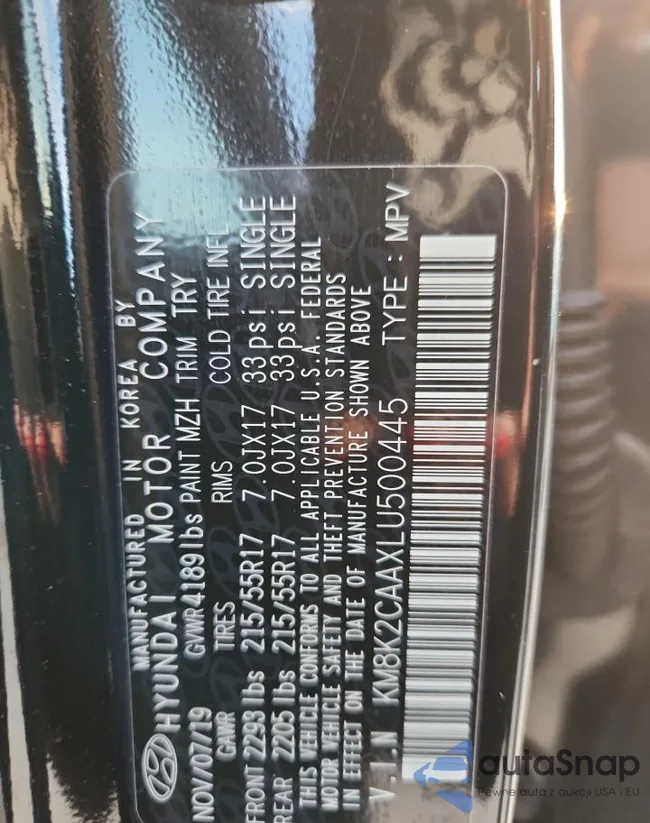 KM8K2CAAXLU500445: 72038545