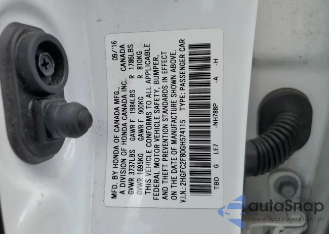 2HGFC2F80GH574115: 70632545