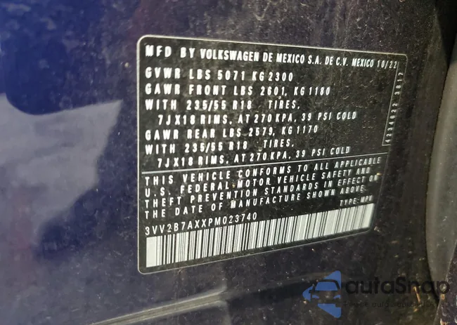 3VV2B7AXXPM023740: 81864085