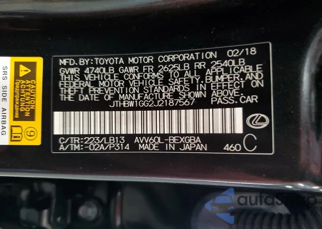 JTHBW1GG2J2187567: 71658165