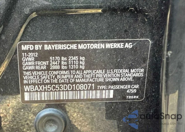 WBAXH5C53DD108071: 84647555