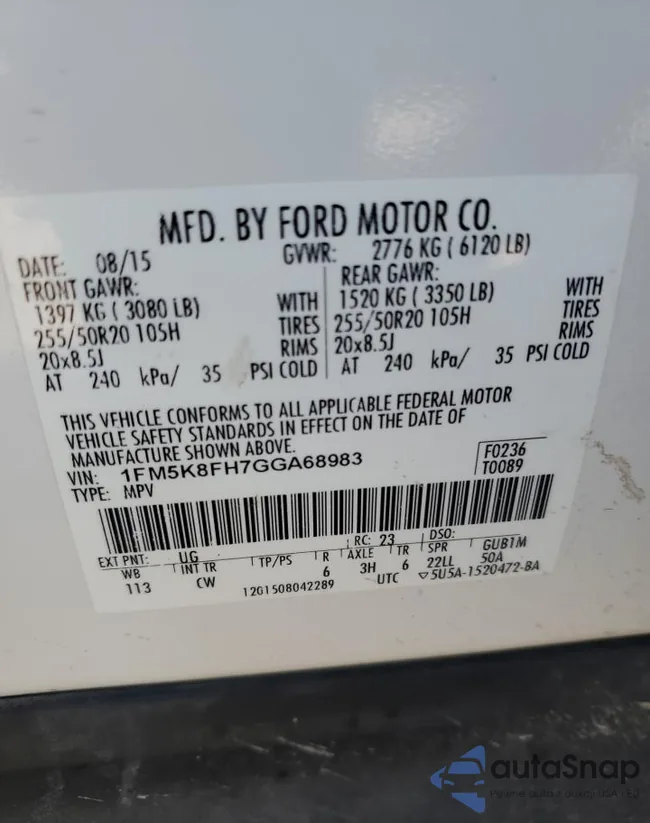 1FM5K8FH7GGA68983: 83979445