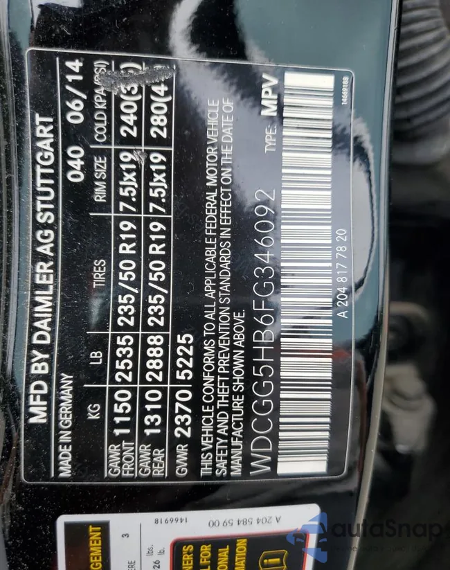 WDCGG5HB6FG346092: 80567545