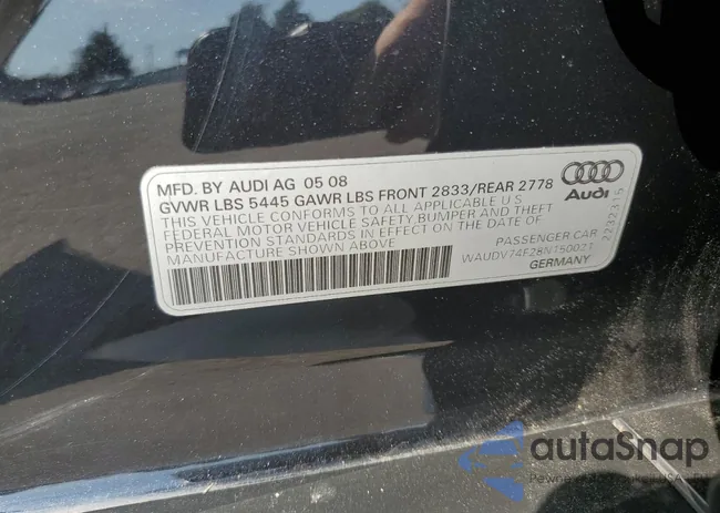 WAUDV74F28N150021: 80085535