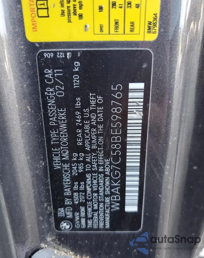 WBAKG7C58BE598765: 80361865