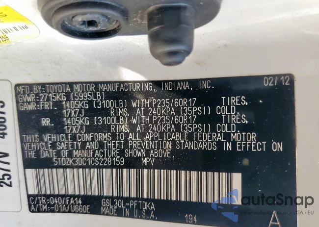 5TDZK3DC1CS228159: 95649055