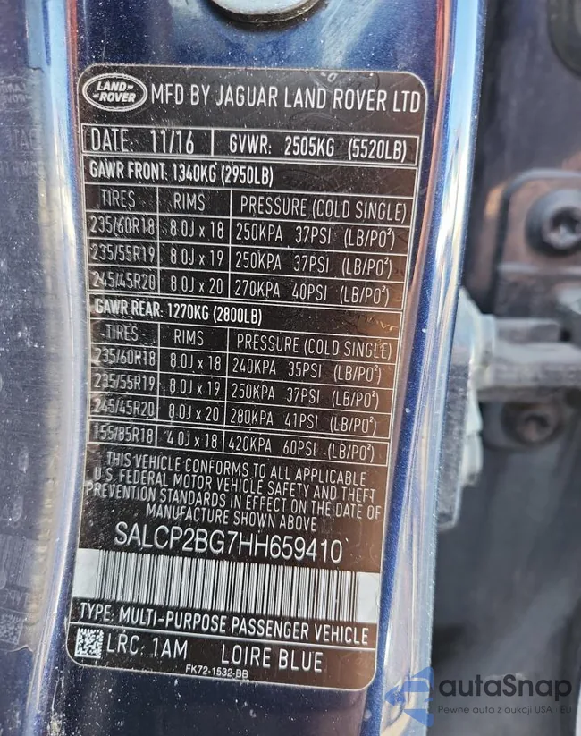 SALCP2BG7HH659410: 70548625