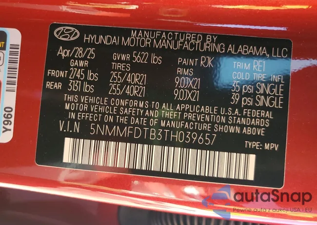 5NMMFDTB3TH039657: 82137555