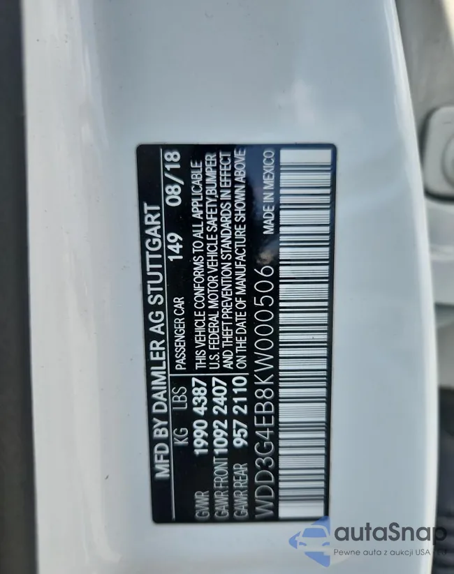 WDD3G4EB8KW000506: 71779745