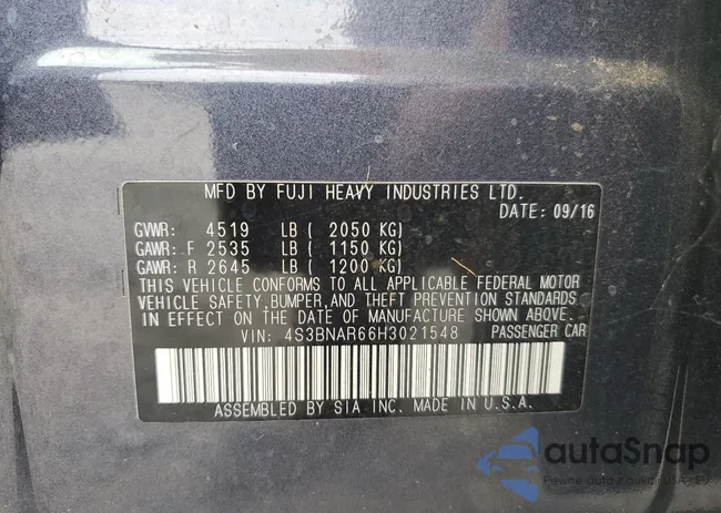 4S3BNAR66H3021548: 71548125