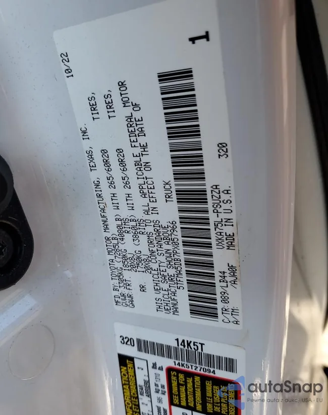 5TFMA5DB7PX057966: 71480625