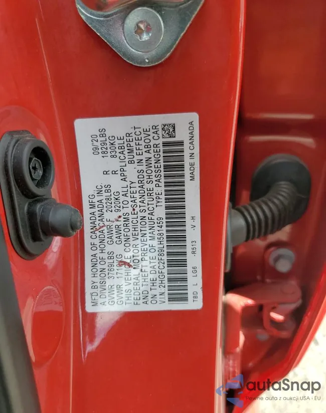 2HGFC2F89LH581459: 71095425