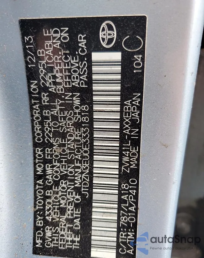 JTDZN3EU0E3331818: 80141515