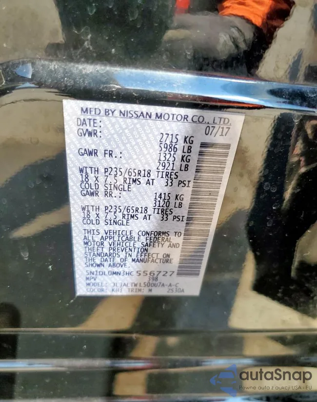 5N1DL0MN3HC556727: 71161025